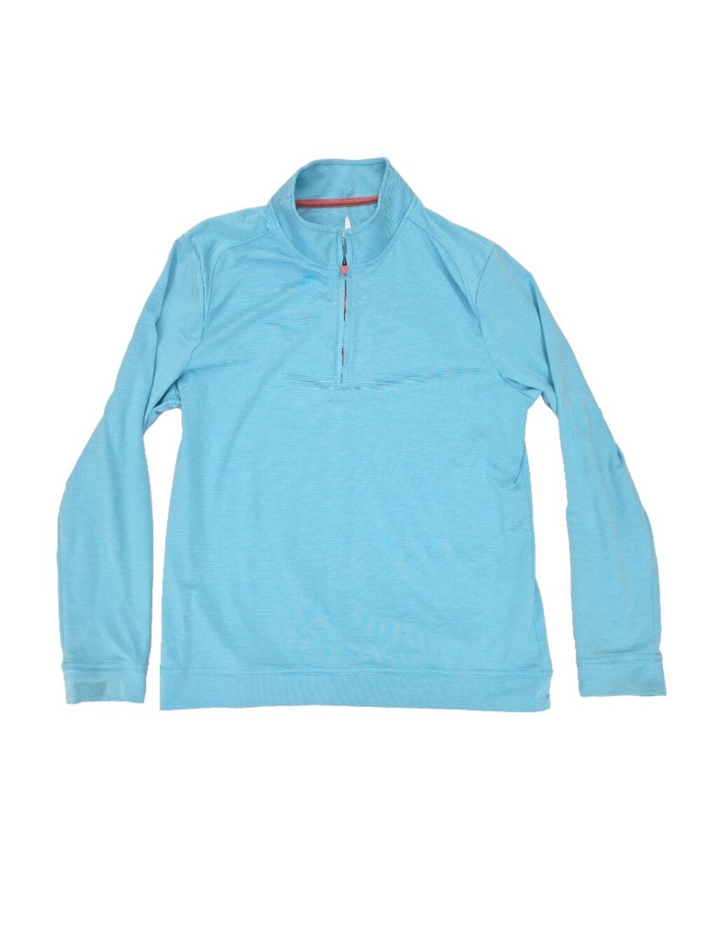 Johnnie O 1/4 Zip Pullover Shirt Boys 14 Aqua Blue Vaughn Golf Stretch Striped